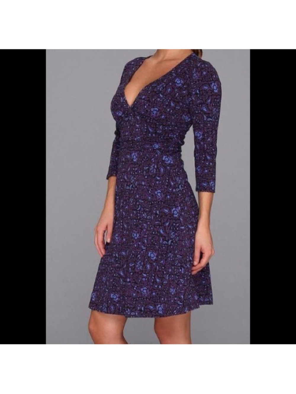 Patagonia purple blue Margot dress 3/4 sleeves outdoor hiking